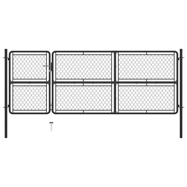 vidaXL Záhradná brána z ocele 350x125 cm antracitová