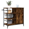 vidaXL Kuchynský vozík dymový dub 87,5x38,5x84,5 cm kompozitné drevo