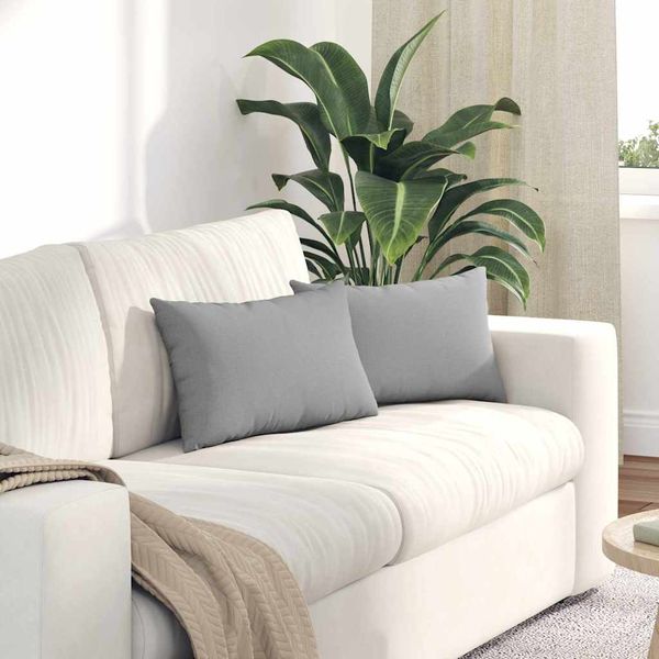 vidaXL Vankúše na pohovku 2 pcs Oblá šedá 50 x 30 cm látka