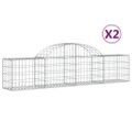 vidaXL Oblúkový gabionový kôš 2 ks 200x30x40/60 cm pozinkované železo