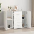 vidaXL Komoda biela 91x29,5x65 cm kompozitné drevo