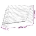 vidaXL Futbalová bránka so sieťou 180x90x120 cm oceľová biela