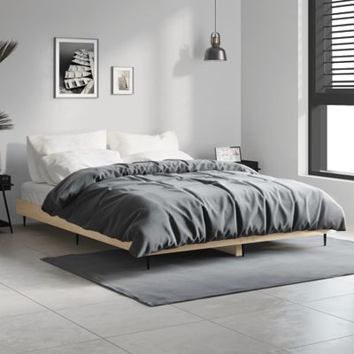 vidaXL Posteľný rám dub sonoma 135x190 cm kompozitné drevo