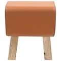 vidaXL lavička 40 x 30 x 45 cm Skutočná koža Hnedá