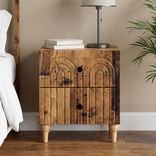 vidaXL Nočný stolík Staré drevo 43 x 34,5 x 48 cm Kompozitné drevo