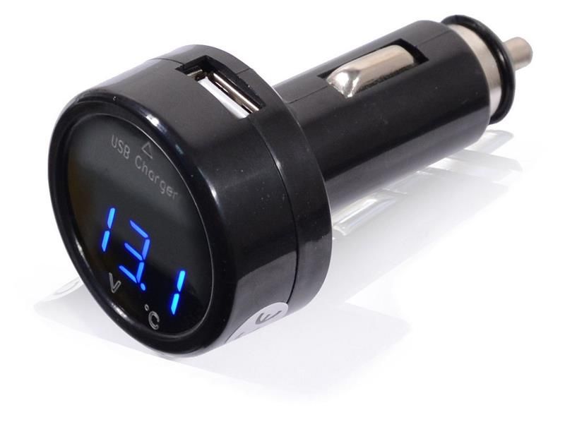 Auto zástrčka Compass 07427 nabíjačka MULTI - USB, voltmetr, teplomer, 12/24V
