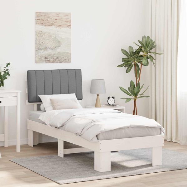 vidaXL Rám postele s čalúneným čelom Svetlosivá 75 x 190 cm