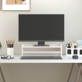 vidaXL Stojan na monitor biely 50x24x16 cm masívna borovica