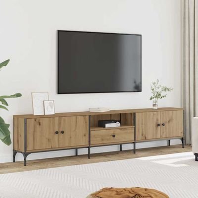vidaXL TV skrinka so zásuvkou dub artisan 200x25x44cm kompozitné drevo