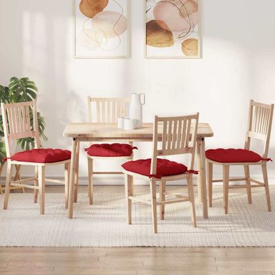 vidaXL Vankúše na sedenie 4 pcs Červená 40 x 40 x 6 cm látka