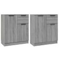 vidaXL Komody 2 ks sivé dub sonoma 60x30x70 cm spracované drevo