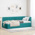 vidaXL Rohový rám postele Tyrkysová 90 cm x 200 cm Zamat