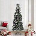 vidaXL Umelý vianočný stromček Zelená 240 cm PVC, plast a oceľ