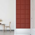 vidaXL Nástenné panely 12 ks vínovo červené 30x30cm umelá koža 1,08 m²