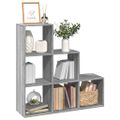 vidaXL Knižnica 3-poschodová sivá sonoma 99x29x99 cm kompozitné drevo