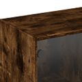 vidaXL Bočná skrinka so sklenenými dvierkami dymový dub 102x37x35 cm