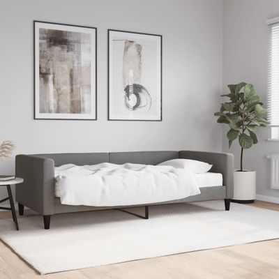 vidaXL Denná posteľ s matracom tmavosivá 90x190 cm látka