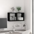 vidaXL Nástenná polica v tvare kocky, čierna 69,5x29,5x37 cm, MDF