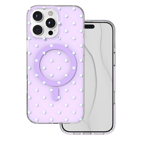Bubble Dots Mag puzdro pre iPhone 16 Pro Max 6,9" fialová