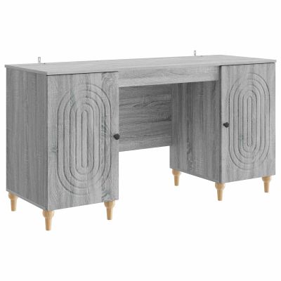 vidaXL Stôl s poličkou Sivá sonoma 142,5 x 50 x 75 cm Kompozitné drevo