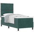 vidaXL Posteľ s pružinovým rámom Tmavozelená 80 x 200 cm Zamat