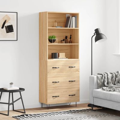 vidaXL Vysoká skrinka dub sonoma 69,5x34x180 cm spracované drevo