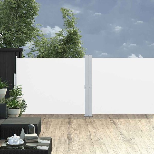 vidaXL Zaťahovacia bočná markíza, krémová 170x1000 cm