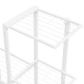 vidaXL Stojan na kvety s kolieskami 94,5x25x92,5 cm biely kovový