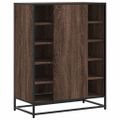 vidaXL Skrinka na topánky hnedý dub 75x38x97,5 cm kompozitné drevo+kov