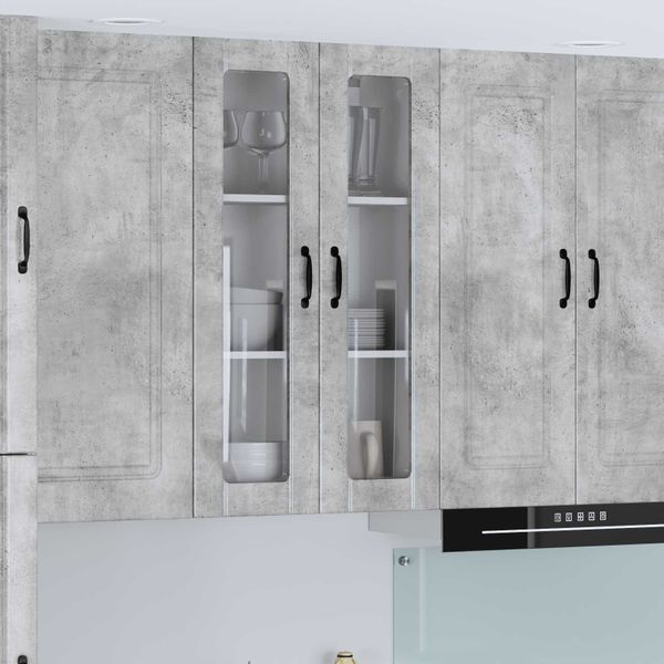 vidaXL Nástenný sklenený kabinet LUCCA Betónovo sivá 60 x 31 x 100 cm