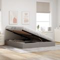 vidaXL Otomanový posteľný rám s úložiskom Sivohnedá 180 x 200 cm látka