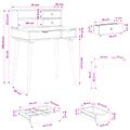 vidaXL Sada toaletného stolíka FAUSKE 3 ks Biela 76 x 50 x 103,5 cm