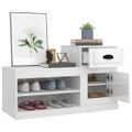 vidaXL Botník lesklý biely 100x42x60 cm kompozitné drevo