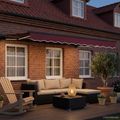 vidaXL Ručný rám markízy s LED Burgundská a Antracitová 2,5 x 2 m