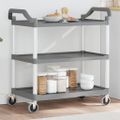 vidaXL Vozík s 3 poschodiami sivý 99x50x96 cm oceľ