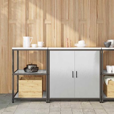 vidaXL Kuchynský úložný set HATTEM 2 pcs Strieborná Nehrdzavejúca oceľ