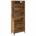 vidaXL Highboard Staré drevo 69,5 x 34 x 180 cm Kompozitné drevo