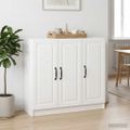 vidaXL Servírovacia skriňa Biela s vysokým leskom 89 x 34,5 x 77 cm