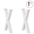 vidaXL Nohy k jedálenskému stolu v tvare X, 2 ks, biele, 50 x (72-73) cm, oceľové