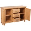 vidaXL Komoda s 3 zásuvkami 110x33,5x70 cm, dubový masív