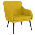 vidaXL Kreslo žlté 63x76x80 cm zamat