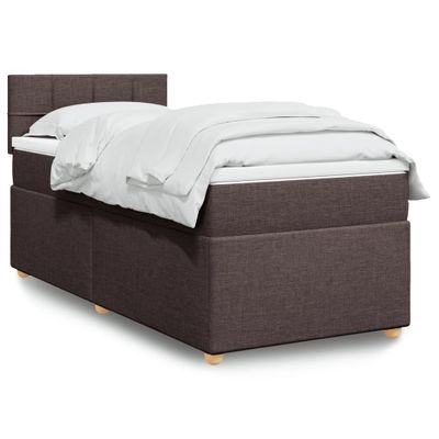 vidaXL Posteľný rám boxsping s matracom hnedý 90x200 cm látka
