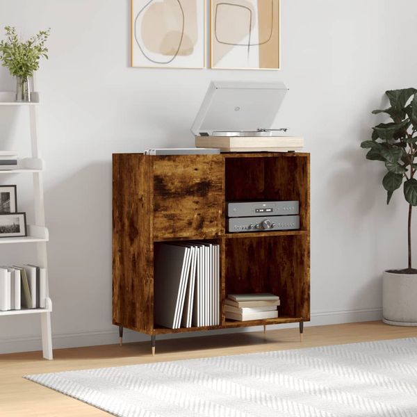 vidaXL Skrinka na platne dymový dub 84,5x38x48 cm kompozitné drevo