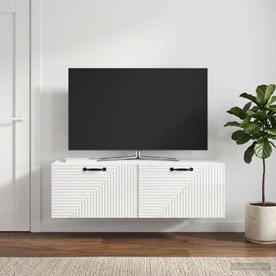 vidaXL Nástenná TV skrinka Biela s vysokým leskom 98 x 41 x 30 cm