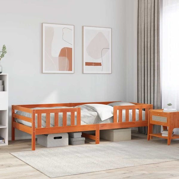 vidaXL Posteľný rám bez matraca voskový 80x200 cm borovicový masív