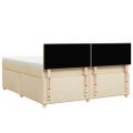 vidaXL Posteľný rám boxspring s matracom krémový 180x200 cm látka