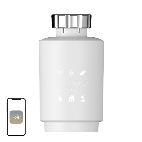 MOES TV02 Termostatická hlavica s LCD displejom a technológiou ZigBee