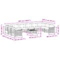 vidaXL Súpravy pohoviek 11 ks Prírodná a krémová Pevné akáciové drevo