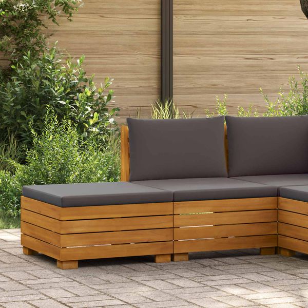 vidaXL Záhradný lounge set s vankúšom 2 Kus Hnedá Pevné akáciové drevo