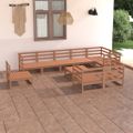 vidaXL 10-dielna záhradná súprava medovo-hnedá borovicový masív